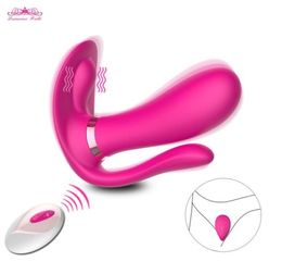 Vibrating Panties Sex Toys for Woman Wearable Butterfly Dildo Vibrator Wireless Remote Control Vibrator Anal Sex Toys for Couple Y3761791