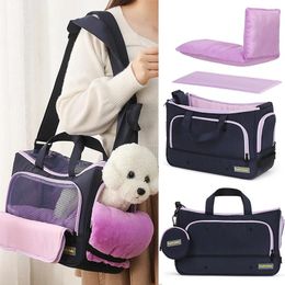 Cat Carriers Dog Carrier Bag Large Capacity Handbag Pet Portable Shoulder Backpack With Breathable Mesh For Small Travel