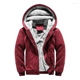 Men's Hoodies Winter Plus Size Thickened Hooded Sweater 5XL120KG 4XL 3XL 2XL Fashion Zipper Cardigan Velvet Solid Colour