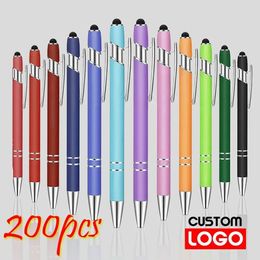 200 Pcs Light Metal Capacitive Universal Touch Screen Stylus Ballpoint Pen Writing Stationery Office Gifts Free custom 240528