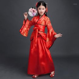 Ancient Chinese Dress Girls Children Kimono Traditional Ethnic Fan Students Chorus Dance Costume Japanese Yukata Kimono Style1 329O