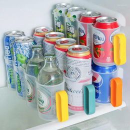 Kitchen Storage Beverage Grid Pull Can Box Space-saving Efficient Refrigerator Utensil Rack Durable