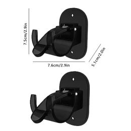 Self-Adhesive Curtain Rod Holder No Drill Hanger Bracket Clamp Two Holes Design Support Tool For Bathroom Kitchen Bedroom And