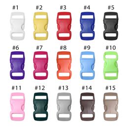 10pcs Colourful 3/8" 10mm Plastic Bag Side Release Buckle Bracelet Curved Dog Collar Strap Bag Parts DIY Sewing Tools