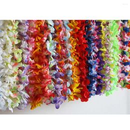 Decorative Flowers Pack Of 50 Garland Necklace Beach DIY Decoration Garlands For Outdoor Travel Holiday Birthday Graduation Party