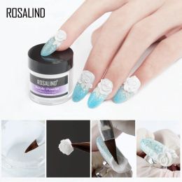 ROSALIND Acrylic Powder Liquid Set Nail Art Design Crystal Carved Flower White Clear Manicure Acrylic Professional Powder Kit