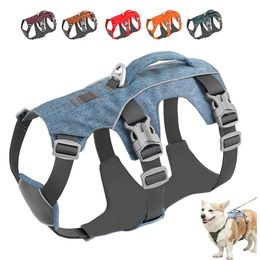 Reflective Dog Harness Adjustable Dog Harnesses Vest With Handle Durable Pet Training Walking Vest Harness for Small Medium Dogs 240528