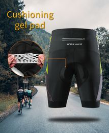 WOSAWE MTB Cycling Shorts with gel padded Men Anti-Sweat Racing Bicycle Bike Cycling Shorts bretele short ciclismo masculino