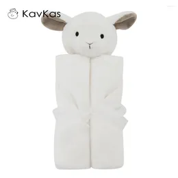 Blankets Kavkas Baby Blanket White Sheep One Layer Plush Animal Toy Educational Bedding Coral Fleece Swaddle Born Birthday Gift