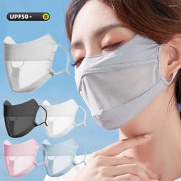 Scarves Summer Silk Mask For Women Thin Breathable Mesh Face Cover Outdoor Sport Sunscreen Anti-Uv Eye Corner Protection