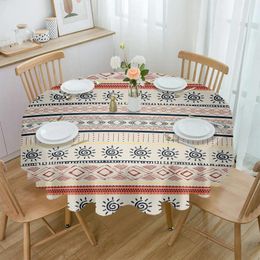 Table Cloth Lines Hand-Painted Tablecloths For Dining Waterproof Round Cover Kitchen Living Room