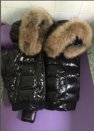 BlackRed Women 100 Big Real Raccoon Fur Hooded Down Coat Thick Warm Short Winter White Duck Jacket Waterproof Parkas6591602