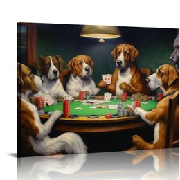 Animal Dogs Spela Poker Canvas Art Poster och väggkonst Bildtryck Moderna familjens sovrumsdekor Poster