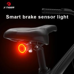 X-Tiger Smart Bike Tail Lights Auto On/Off Sensor Waterproof Bike Lights for Night Riding Ultra Bright Led Bicycle Rear Lights