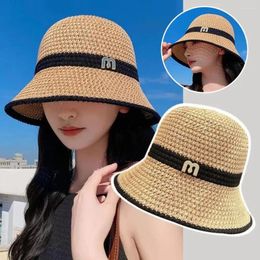 Wide Brim Hats Breathable Bucket Hat Spring Summer Hollow Cotton Solid Color Sunhat Fisherman Caps Casual Foldable Beach Cap Women Girl