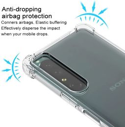Reinforced Corners Shockproof Soft TPU Airbag Clear Case for Sony Xperia 1 5 10 V IV III VI II Xperia1 Xperia5 Xperia10 Pro-I