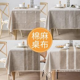 Table Cloth Cotton Linen Waterproof Square Dining Rectangular Tea Fabric