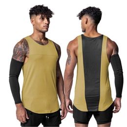 Men's Tank Tops Mens Tank Top Quick Drying Breathable Fitness Tank Top Training Fitness Sleeveless T-shirt Y240522