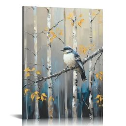 living Room Wall Decor Birds Wall Art Branches Canvas Tree art Forest Pictures Canvas Prints Painting Framed Artwork for Living Room Bedroom Kitchen Home Office