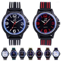 Wristwatches Fashion Outdoor Men Watch Silicone Watchband Quartz Sports