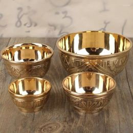 Cups Saucers Pure Copper Liqueur S Glass Creative Wedding Wine Cup Milk Tea Bronze Golden Buddhist Bowl Home's Gift Decorative