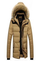 2020 Men Winter Jackets Coats Black Warm Down Jacket Outdoor Hooded Fur Mens Thick Faux Fur Inner Parkas Plus Size L4XL6294702