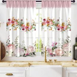 Curtain 2pcs Multi-color Flower Butterfly Pattern Home Living Room Kitchen Sunshade Suitable For Study Bathroom Cloth