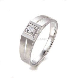 Men's Customization /Pt950 Diamond Ring Manufacturing 0.08Ct F-G/Excellent White Round Diamond Fine Jewellery