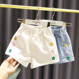 Girls Baby Embroidered Denim Shorts Summer Children's Cute Hot Wash Pants Kids Jeans Short For Girl 0 2 4 6 Y L2405