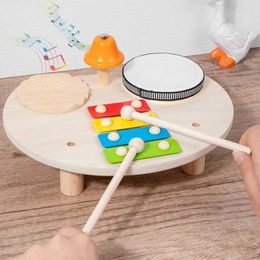Baby Music Sound Toys Baby wooden music percussion instrument toy xylophone mouse childrens drum kit music table Montessori early education toy gift S2452011