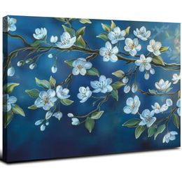 Landscape Picture Canvas Wall Art Print Decoration Painting Ocean Floral Forest Painting Photo for Living Room Bedroom Office, Ready to Hang, Bluebird Conference