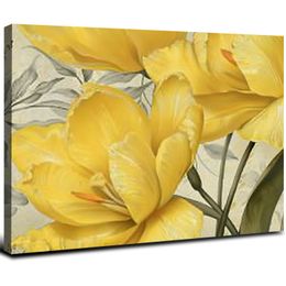 Yellow Flower Wall Art Tulip Flower Pictures Canvas Prints Abstract Flower Wall Decor for Living Room Bedroom Bathroom Home Decorations Framed Artwork Ready to Hang