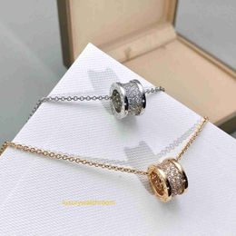 Classic Fashion Bolgrey Pendant Necklaces CNC Small Man Waist Necklace Womens Silver 18K Rose Gold Full Diamond Large Collar Chain