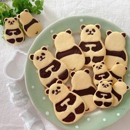 Baking Tools 2 Pcs DIY Cartoon Cookie Cutters Set Cute Panda Biscuit Fondant Mould Chocolate Cutter Cake Decorating