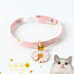 Dog Collars Flower Adjustable Cat Collar Safety Buckle Cute Fashion Puppy Pet Printed Pattern Heart Neck Kitten Accessory