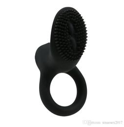 Reusable Vibrating Penis Rings Silicone Clitoris Stimulator Delay Spray Lasting Cock Ring Vibrators Adult Sex Products1401775