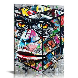 Banksy Wall-Art for Bedroom - Street Graffiti Wall Art Abstract Painting Pop Art Wall Decor Modern Home Office Decor Stretched and Framed Ready to Hang