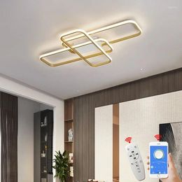 Chandeliers Gold/Black Finished Modern Led Chandelier For Living Room Bedroom Study Indoor 90-260V Lighting Fixtue