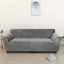 Velvet Sofa Cover Elastic Funda for Living Room Corner Lshaped Couch Slipcover 1234 Seater 240528