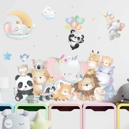 Wall Decor Cute Many Animals Wall Sticker Kids Baby Room Home Decoration Mural Removable Wallpaper Bedroom Cartoon Nursery Stickers Poster d240528