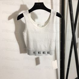 Letters Womens T Shirt White Tank Tops Knit Sleeveless Knit Vest Fashion Spring Autumn Knitted Jumper Tops 269G