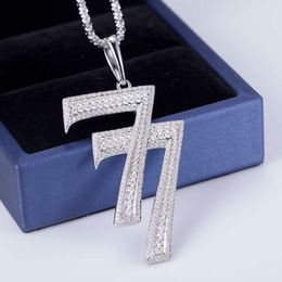 Fashion Cuban Chain Moissanite With Sier Custom Jewelry Necklaces Pendant