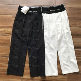 High Waist Women Pants Webbing Design Side Zipper Straight Trousers Casual Street Style Womens Pants 266T
