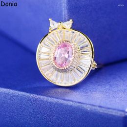 Brooches Donia Jewelry Fashion Copper Micro Inlay Zircon Sun Hat Brooch Blazer Accessories Scarf Bag Dress Luxury Pin