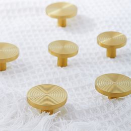Round Swirly Spiral Shape Furniture Knobs Gold Solid Brass Cabinet Drawer Handles Luxury Wardrobe Pulls Door Knobs Hardware