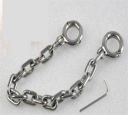 Latest Male Female Stainless Steel Bondage Toe Cuff Fetter Shackles Restraint Chain Locking Device Adult BDSM Product Sex Toy4124892