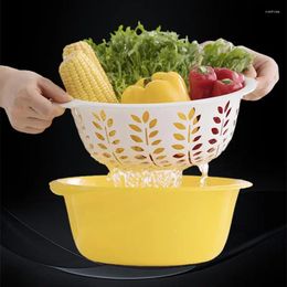 Plates Kitchen Plastic Double-Layer Draining Basket: The Ultimate Solution For Washing Vegetables Fruits And Tea Flowers In A Conven