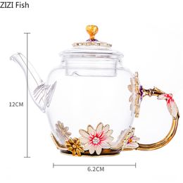High Temperature Resistant Transparent Glass Tea Set Seven-piece Chinese Kung Fu Tea Set Gift Box Teapot Set Gift for Friends
