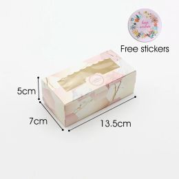 10PCS Gift Box Wedding Favour Purple Marble Paper Cake Packaging Window Present Candy Bag Food Cupcake Cookie Pastry Cardboard