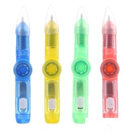 Party Favour Funny Rotating Toy Led Luminous Gyro Spinner Pen Office Anti Kinetic Toys Drop Delivery Home Garden Festive Supplies Even Dhjhf